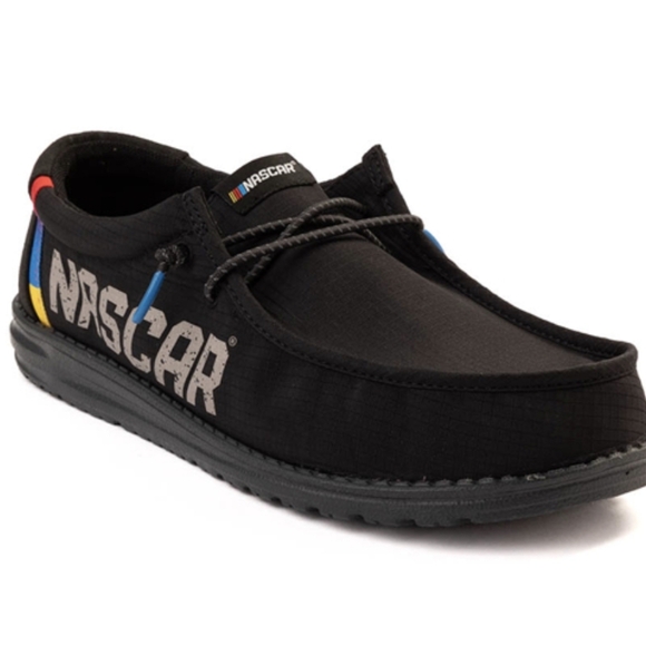 Mens HEYDUDE x Nascar® Wally Slip-On Casual Shoe - Black - Picture 7 of 8